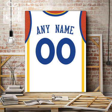 Golden State Jersey Custom Canvas Print Wall Art for Boy Girl Men Women Basketball Personalized Canvas Art